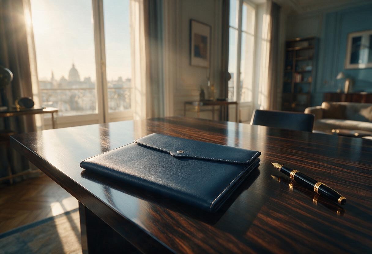 bureau de direction dans une maison de luxe, lumière du matin