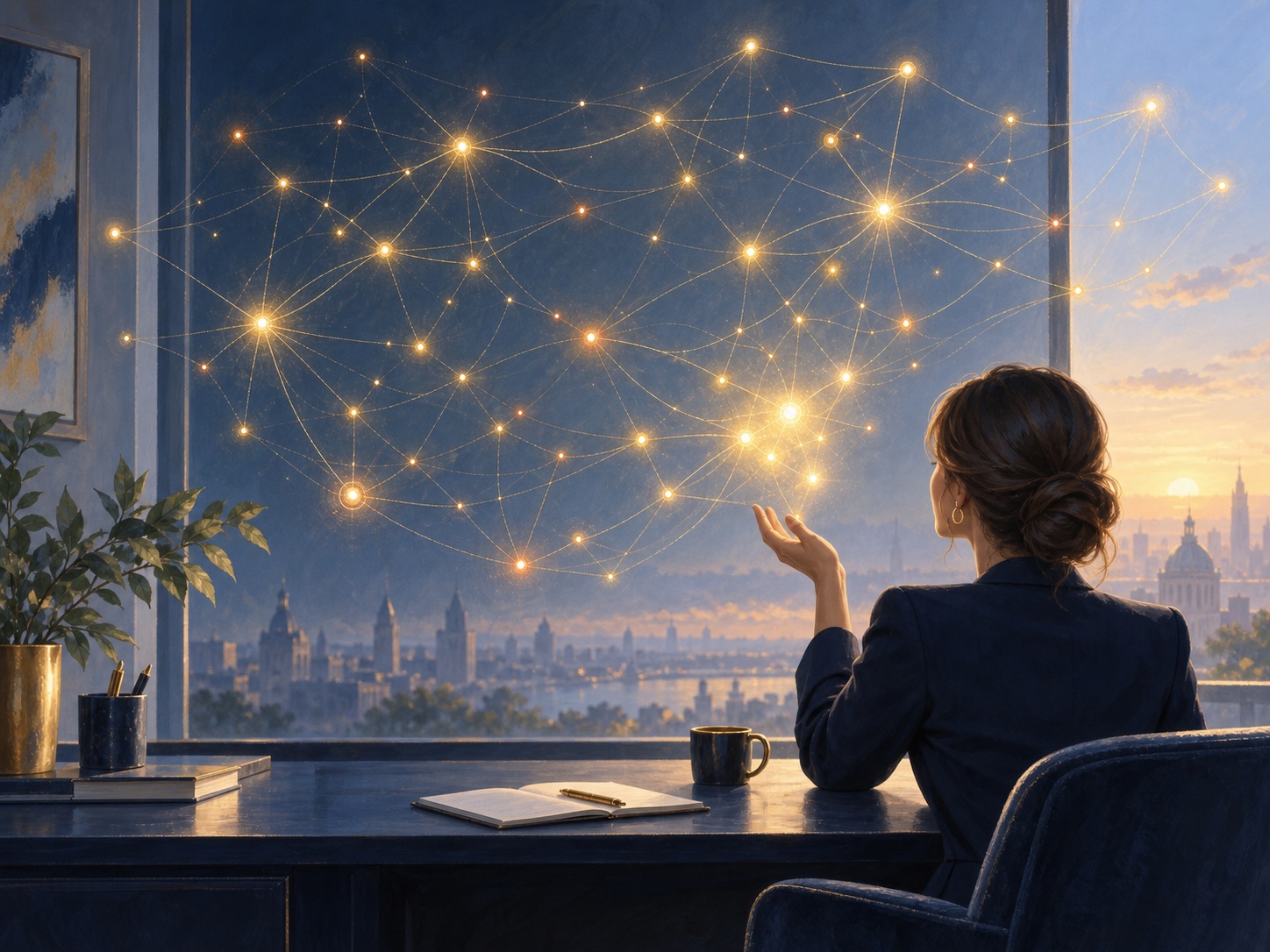 Réseau professionnel du dirigeant : une constellation de contacts où certains points brillent et d'autres s'éteignent